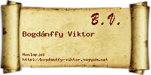 Bogdánffy Viktor névjegykártya