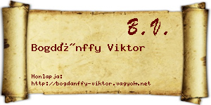 Bogdánffy Viktor névjegykártya