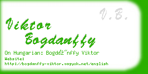 viktor bogdanffy business card